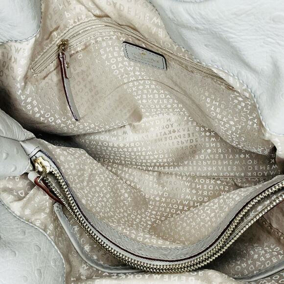 KATE SPADE New York Stone Ostrich Embossed Overlap Closure Shoulder Bag - Picture 6 of 12